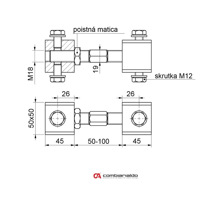C472 napínak Combi Arialdo pre samonosné brány, R: 50-100mm
