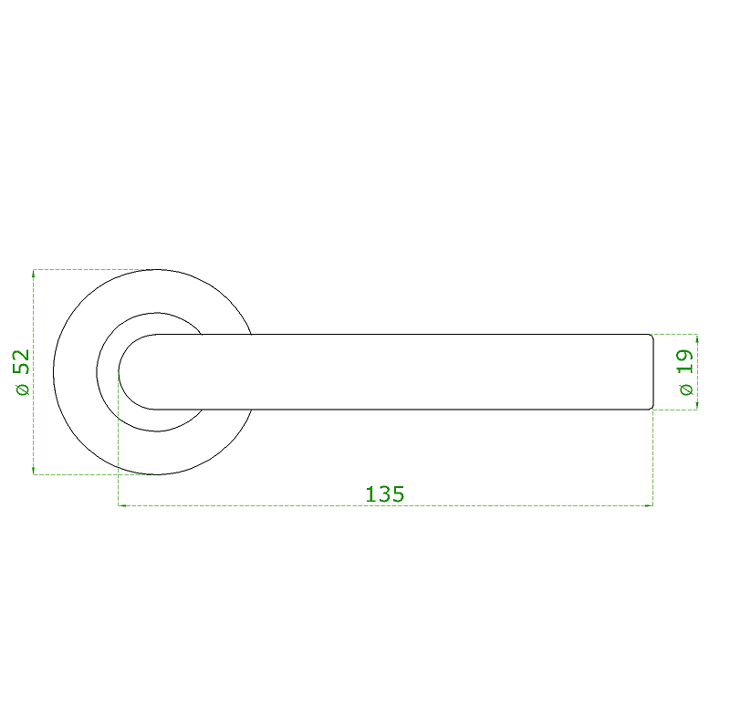 EB1-KLD04 - kľučka nerezová (pár) bez dolnej rozety, balenie: 2ks kľučka + príslušenstvo k montáži, brúsená nerez K320 /AISI304