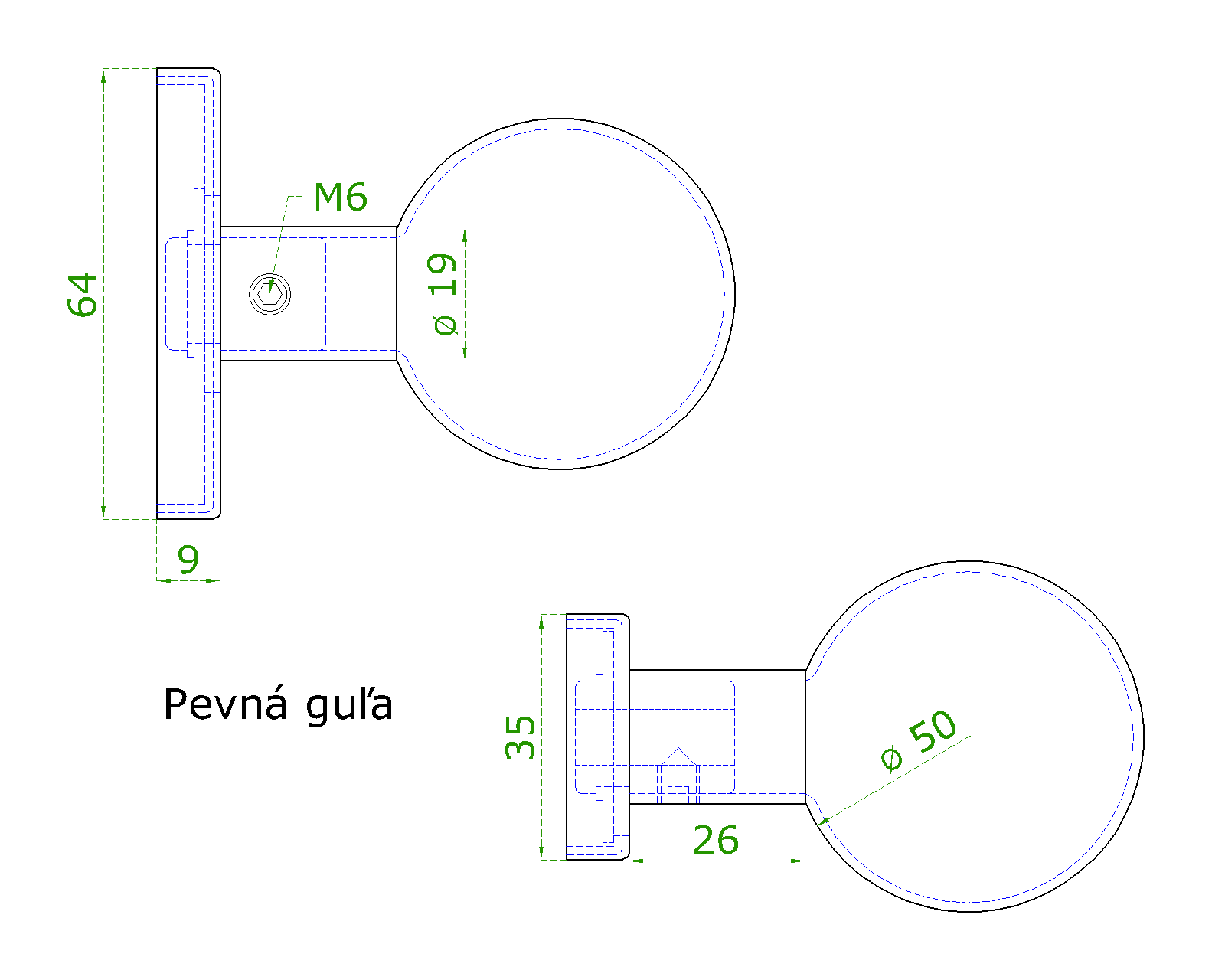 EB1-KGF14N guľa ku kľučke s oválnou rozetou, pevná, bal. : 1 ks, brúsená nerez K320 /AISI304