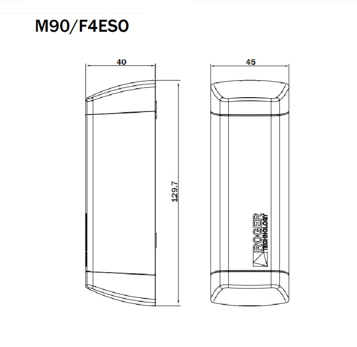 Roger M90/F2ESO Pár fotobuniek ​​nastaviteľných 210° horizontálne, 15° vertikálne. Pre klasické motory Roger.