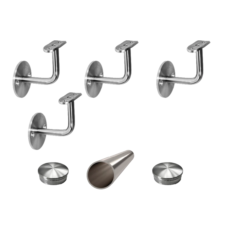 EB2M - madlo ø 42.4mm s ukončením, brúsená nerez K320 /AISI316, rôzne dĺžky