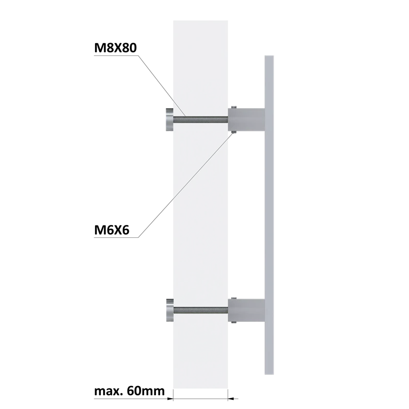 EB1-JMU-500 Nerezové 45° madlo, dĺžka 500mm, AISI304