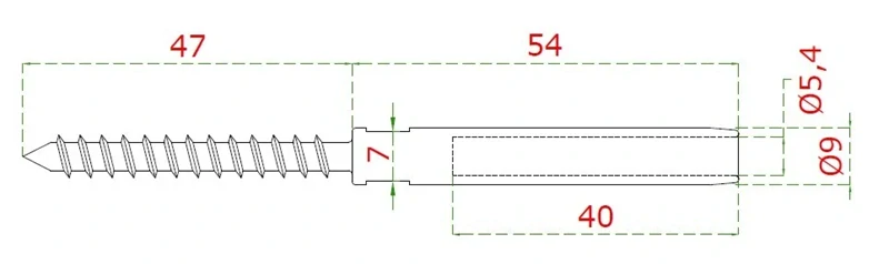 EB2-LD5 Úchyt (lisovací) pre lanko ø 5 mm do dreva, AISI 316