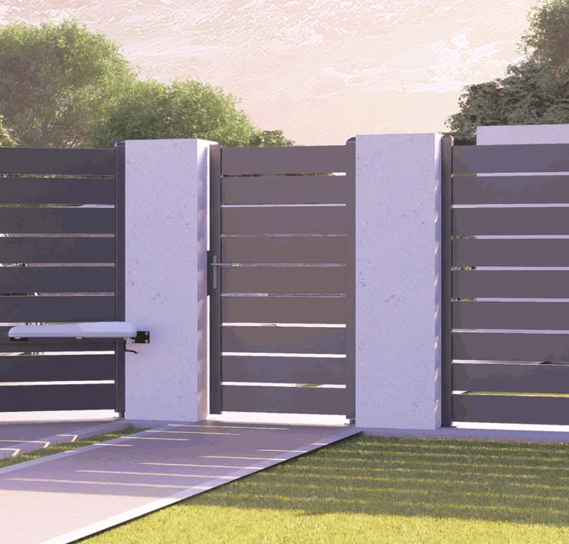 AL-BR-PER-2 Personálna bránka, hliníková, šírkovo nastaviteľná, 1000 x 1803 mm