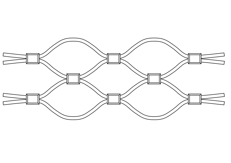 EB2-0225-1.4-60x104 Lanková sieť, 1,4 x 25 m, oko 60 x 104 mm, ø 2 mm, AISI 316