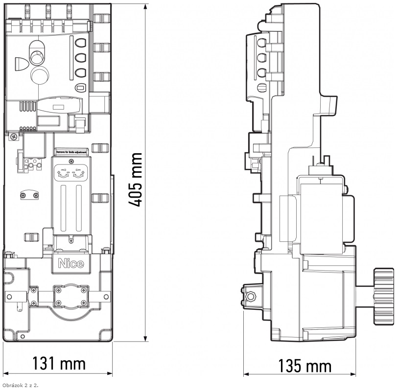 NAKED pohon pre posuvnú bránu do 400kg, motor 24V,250W,6Nm, elektronika NKA3