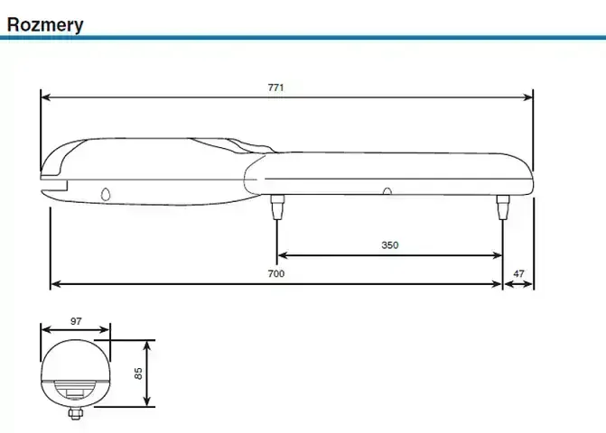 sada pre krídlovú bránu do 2m/ krídlo, 1x WG2024, 1x MC424R10 (vstavaný prijímač), 1x INTI2, 1 pár EPM