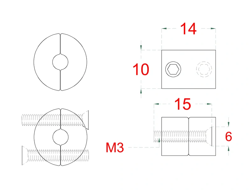 EB1-LVM5 úchyt pre nerezové lanko ø5.0 mm, brúsená nerez K320 /AISI304