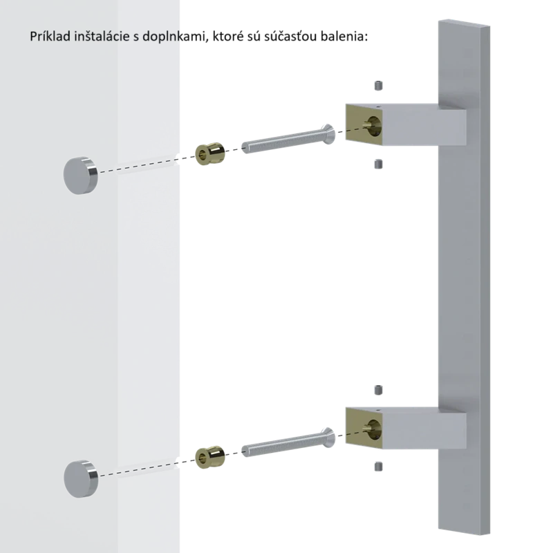 EB1-JMU-350 Nerezové 45° madlo, dĺžka 350mm, brúsená AISI304