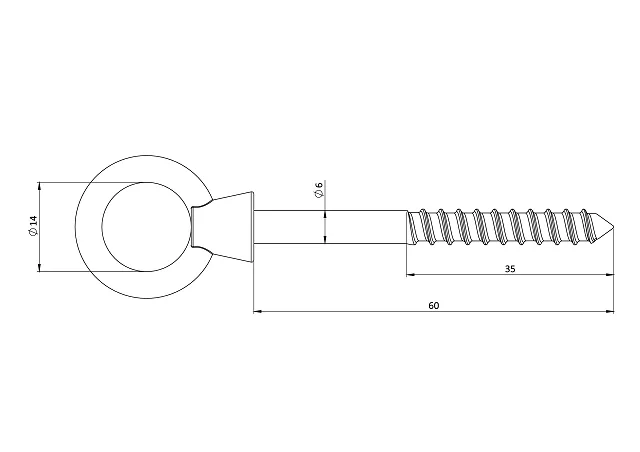 E2-8268 skrutky s okom a závitom do dreva, Art.8268 A4/AISI316