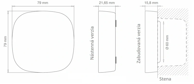 Key EGKTB1 tlačítkový káblový spínač, LED RGB podsvietenie, Rainbow farebná LED funkcia, potrebný decodér 9 EGKD2