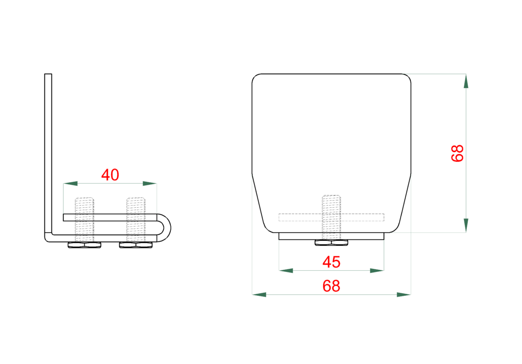 C395KIT/P-K set PICCOLO KLASIK bez profilu pre samonosný systém 69x69mm (2x vozík C395 Piccolo KLASIK, 1x nábehové koliesko C396P, 1x doraz C397P, 1x krytka C398P)