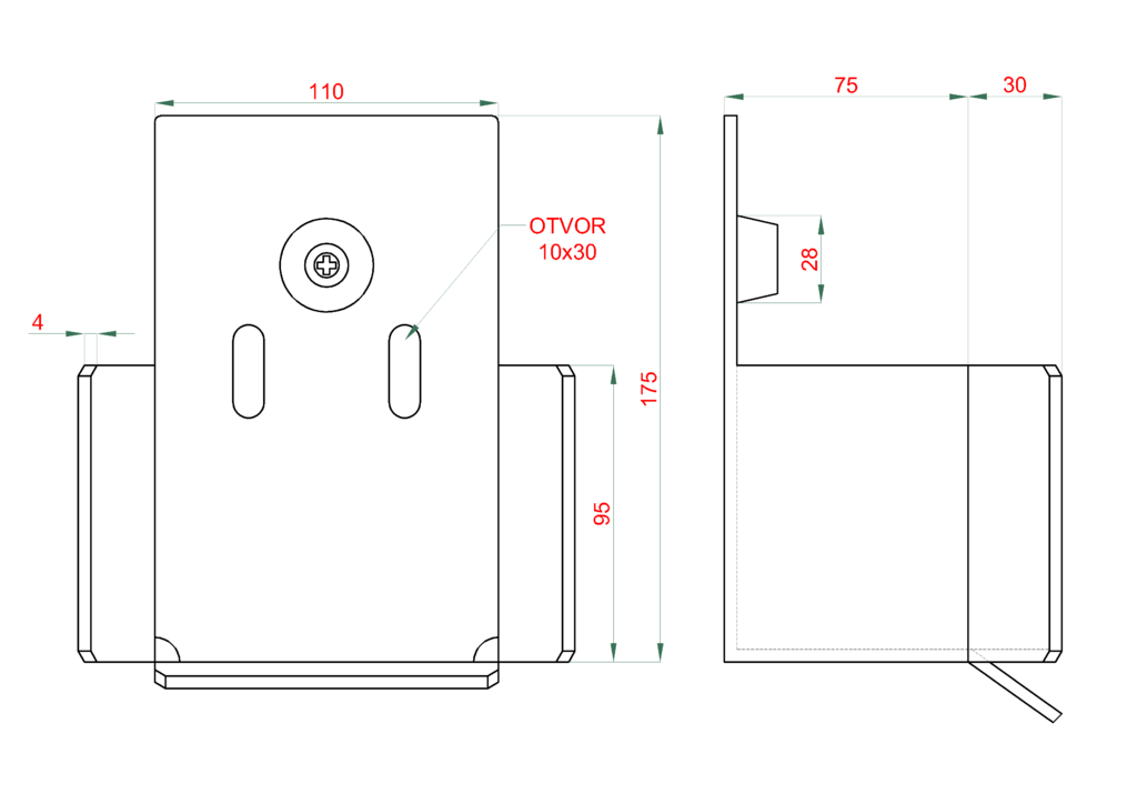 W Set69Zn-P samonosný systém 69x69x4 posuvnej brány do 200kg/4,5m otvor, pozinkovaný profil 
