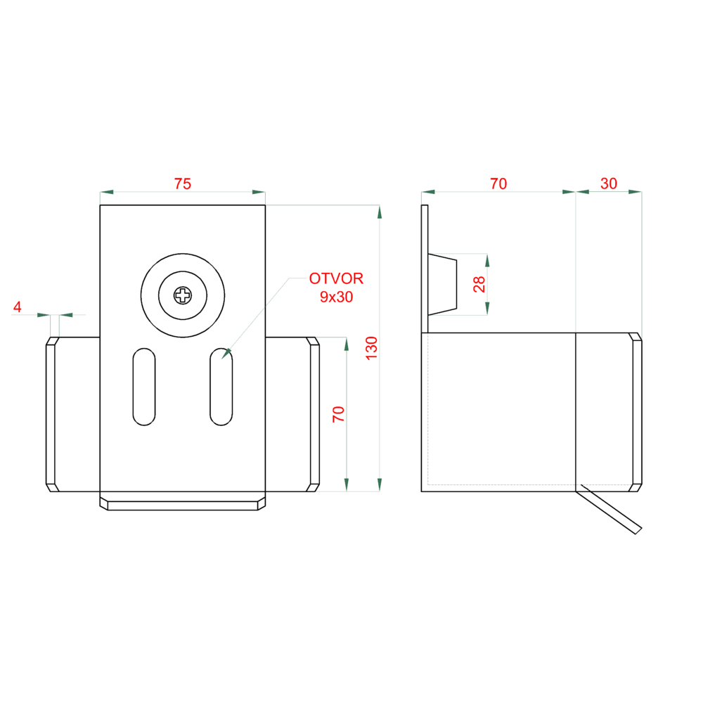 W Set60/Zn-F samonosný systém 60x60x4mm posuvnej brány do 150kg/4m otvor, pozinkovaný profil,
