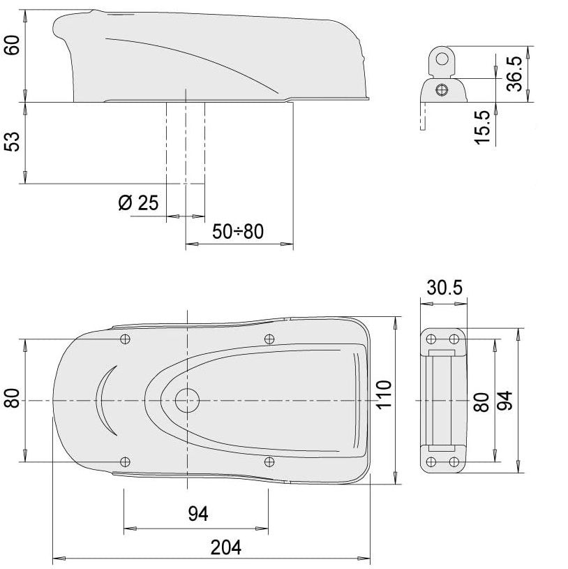 KEY 9 ELS-C Horizontálny elektrický zámok 12V pre krídlové brány do 2000kg,