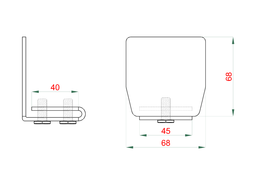 C Set-P-4/Fe-K PICCOLO-Klasik samonosný systém 69x69x4mm posuvnej brány do 200kg/4,5m otvor (C399P-4/ Fe 1x6m čierný profil, C395KIT/ P-K 1ks) intenzívna prevádzka