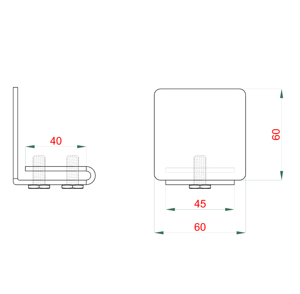 W Set60/Zn-F samonosný systém 60x60x4mm posuvnej brány do 150kg/4m otvor, pozinkovaný profil,