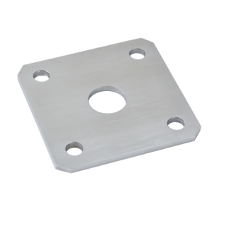 EB1-ZAP80 - kotviaca platňa naváracia k nastavit. pántom (80x80x5mm) , otvor ø 22mm, brúsená nerez /AISI304