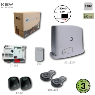 KEY TURBOKIT160  1x SC-162, CT-102, 2x SUB-44R, 1x RXM-E, 1 pár FT-32, magnetický snímač, pre posuvné brány do 1600kg, 