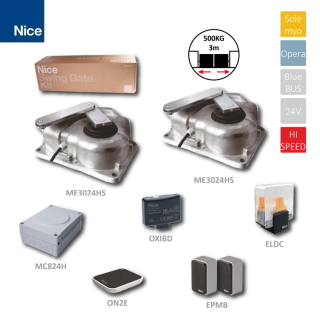 NICE FABKIT3024HS-KIT - rýchle motory 90°= 8sek. - podzemná sada pre bránu do 3m / krídlo 24V