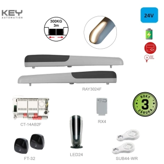 KEY FASTLINE pre bránu do 3m/krídlo,2x SUB-44WR,1xCT-14AB2F,1xRX4, FT-32,1xLED24