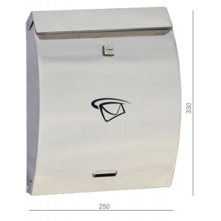 Schránka poštová (250X330x65mm), max. formát listu: C4, leštená nerez /AISI430