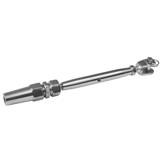 EB1-LSU úchyt, šponovák pre nerezové lanko ø 3.0-6.0mm so závitom M4-M8 a LH4-LH8, brúsená nerez K320/ AISI304