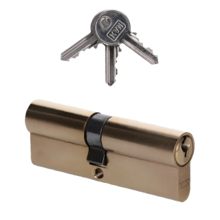 VL85 cylindrická vložka 40x45mm, mosadzná, 3 kľúče, skrutka M5x65mm