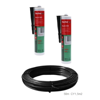 sada pre zhotovenie indukčnej smyčky k závore pre detekciu vozidiel, obsahuje 50m drôt CY1.5m2, 2x tmel v kartuši 310ml