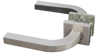 EB1-JKLD82 nerezová kľučka (pár) so spodnou rozetou, balenie: 2ks kľučka + príslušenstvo k montáži, brúsená nerez K320 /AISI304