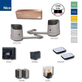NICE HoppKitBD - 1x HO7124 s POA3R10, 1x HO7224, 2x ON3EBD, 1x OXIBD, 1pár EPMB, 1x ELDC, sada pre dvojkrídlovú bránu do 2.4m/k
