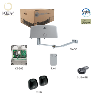 Key MEWAKIT3 - 1x SN-50,1x CT-202,1x SUB-44R,1x RX4,1 pár FT-32, ramenový pohon pre jednokrídlovú bránu do 4m / krídlo,