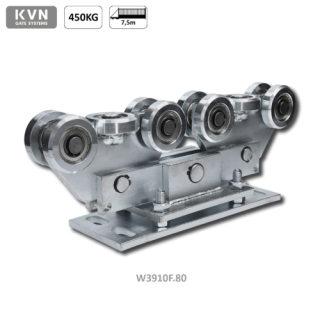 W3910F.80 vozík pre C-profil 80x80x5mm výškovo nastaviteľný, 10x oceľové koliesko s ložiskom