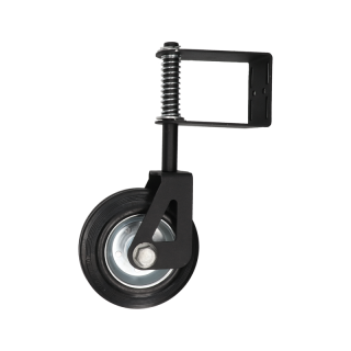 W491 spodné vodiace koliesko 6` pre krídlové brány, s pružinou, nosnosť 150KG, pozinkované + práškova farba čierna matná