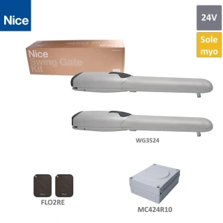 WINGO3524KCE sada pre krídlovú bránu do 3,5m/ krídlo, 2x WG3524 (24V, 85W, 1500N), 2x FLO2RE, 1xMC424R10 (vstavaný prijímač)
