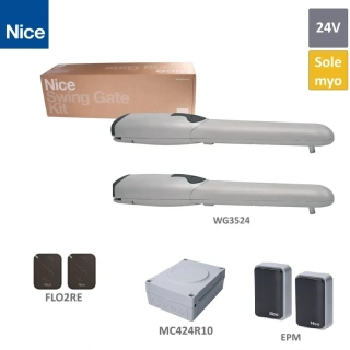 WINGO 3524 sada pre krídlovú bránu do 3,5m/ krídlo, 2x WG3524 (24V, 85W, 1500N), 2x FLO2RE, 1 pár BF, 1x MC424R10 (vstavaný prijímač)