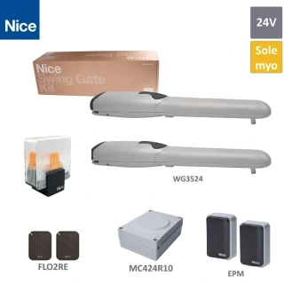 sada pre krídlovú bránu do 3,5m/ krídlo, 2x WG3524 (24V, 85W, 1500N), 2x FLO2RE,1 pár BF,1x ELDC,1x MC424R10 (vstavaný prijímač)