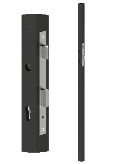 KZK4420H profil 40x40x1,5mm H-2000mm so zámkom, vhodný pre rám bránky, bez povrchovej úpravy, zámok ZM90/35