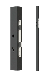 KZK6415H profil 60x40x1,5mm H-1500mm so zapusteným zámkom s roztečou 72mm, vhodný pre rám bránky, bez povrchovej úpravy