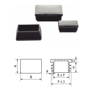 ZP20x100 Obdĺžnikové, materiál polyetylén,  Antracit, Biela, Čierna, Šedá
