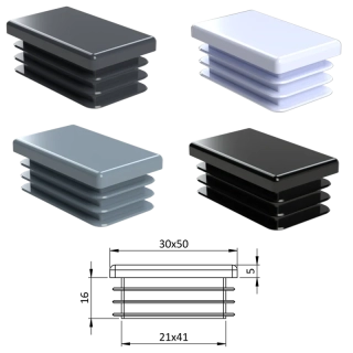 ZP30x50 Obdĺžnikové, materiál polyetylén, Antracit, Biela, Čierna, Šedá
