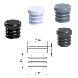 ZO16 Okrúhle, materiál polyetylén,  Antracit, Biela, Čierna, Šedá