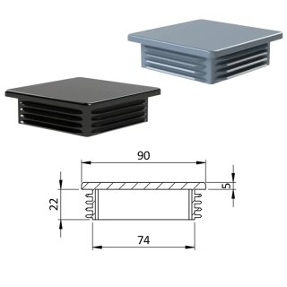 ZK90x90 Plastové zátky štvorcové, materiál polyetylén - Antracit, Biela, Čierna, Šedá