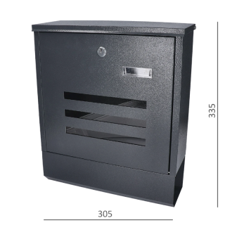 S-33A - schránka poštová (305x335x96mm, hrúbka 0.6mm), max. formát listu: A4, antracitová