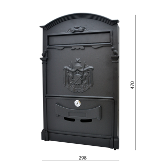 590/AL čierna - schránka poštová, 470x298x92mm, čierna