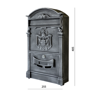 580/AL AG patina - schránka poštová, 255x405x90mm, strieborná patina