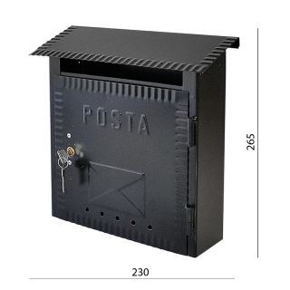 S641 čierna- schránka poštová, 230x265x90mm