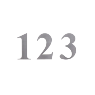 EB1-CD3M127 Číslo domové 0-9, (127x1.5mm), s 3M páskou, brúsená nerez K320 / AISI 304