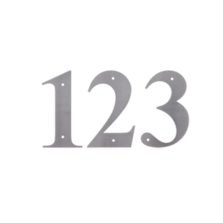 EB1-CD156 - Číslo domové 0-9, (156x1.5mm), s dierami, brúsená nerez K320 / AISI 304