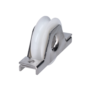  E1-K78/16-UN - Kladka ø 78mm s nylonovým kolieskom na zapustenie do jokla, pre profil C902IX16, nosnosť (celej brány) 200kg, nerez /AISI304